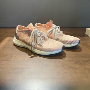 Peach and White Adidas Sneakers